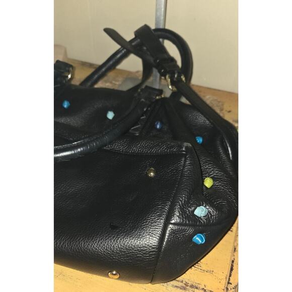 Tehra & B Ladies Knot Design Leather Satchel Bag - Picture 10 of 14